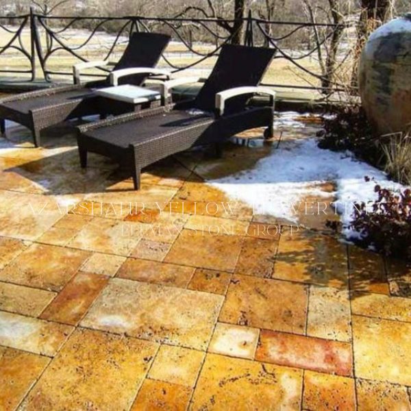 تراورتن زرد آذر شهر در کفپوش