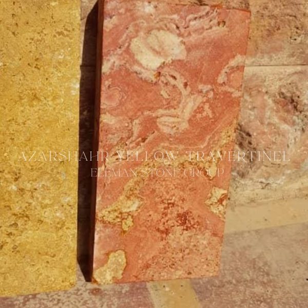 تراورتن زرد و قرمز آذرشهر در کنار هم