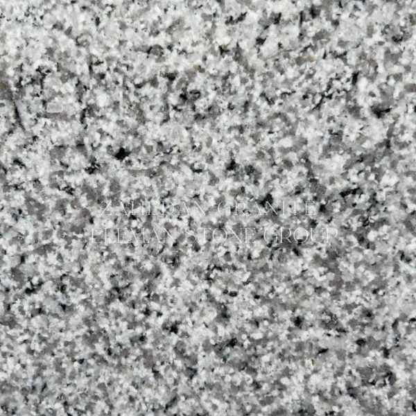 سنگ گرانیت زاهدان با زمینه روشن و دانه بندی تیره و بلورهای کوارتز